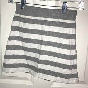 Grey and white striped skirt